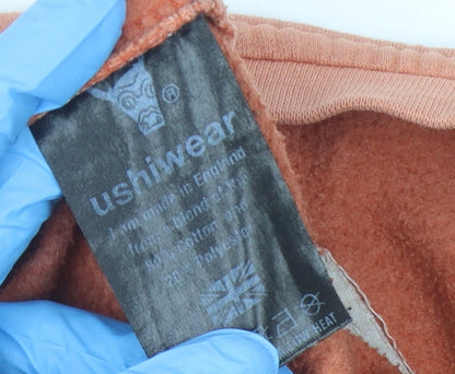 Ushi Men's Large Orange Graphic Pullover Sweatshirt