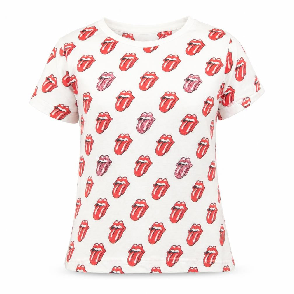 Womens UK Size 10 The Rolling Stones White Basic T-Shirt