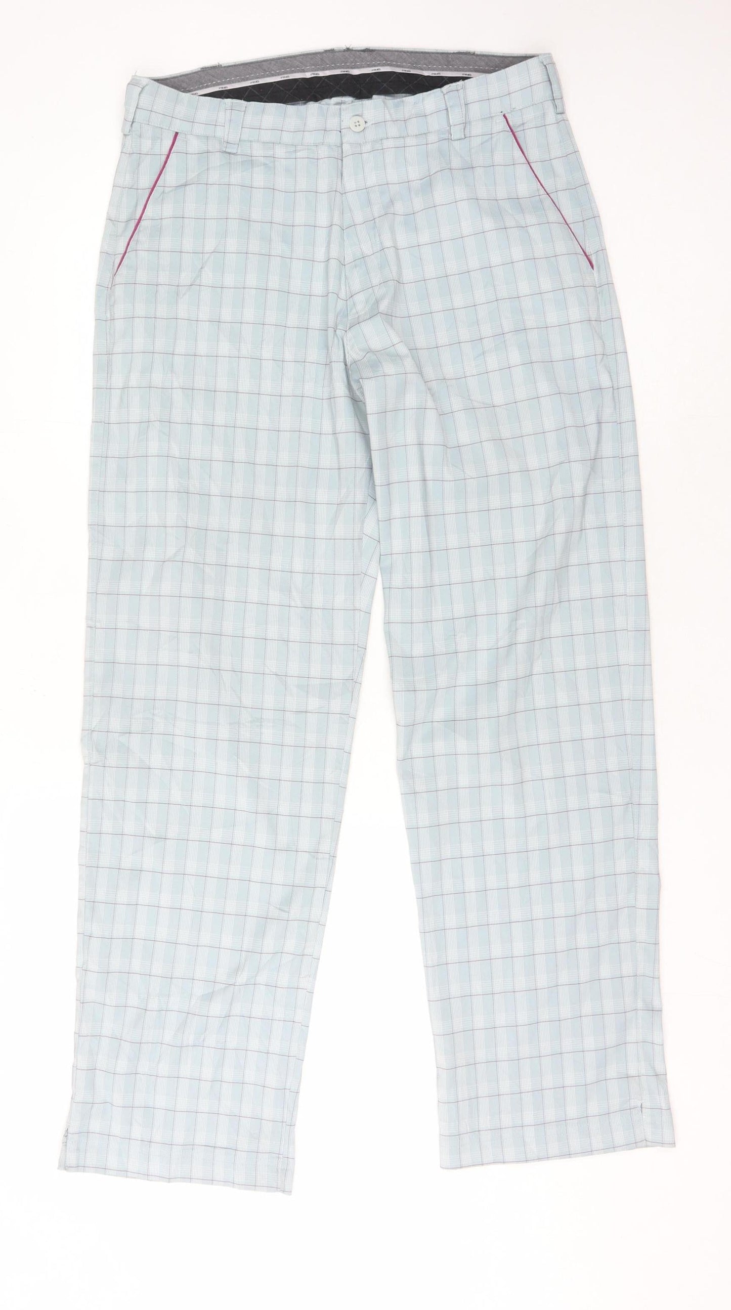 PING Men's Multicoloured Plaid Golf Khakis Trousers 32