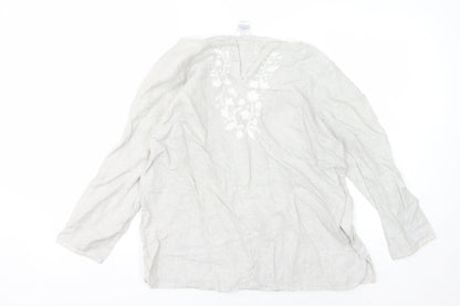 Lands' End Women's Ivory Tunic Blouse, Size 12 Petite