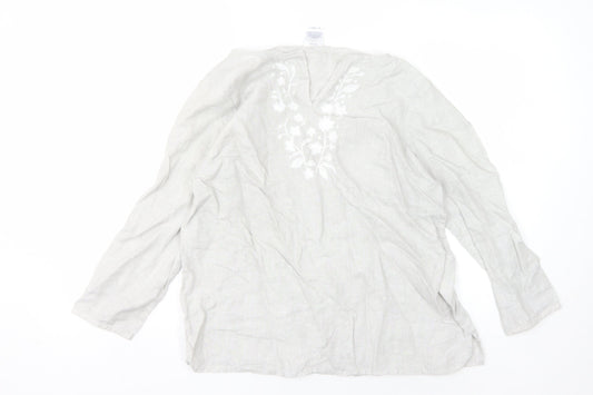 Lands' End Women's Ivory Tunic Blouse, Size 12 Petite