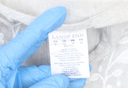 Lands' End Women's Ivory Tunic Blouse, Size 12 Petite