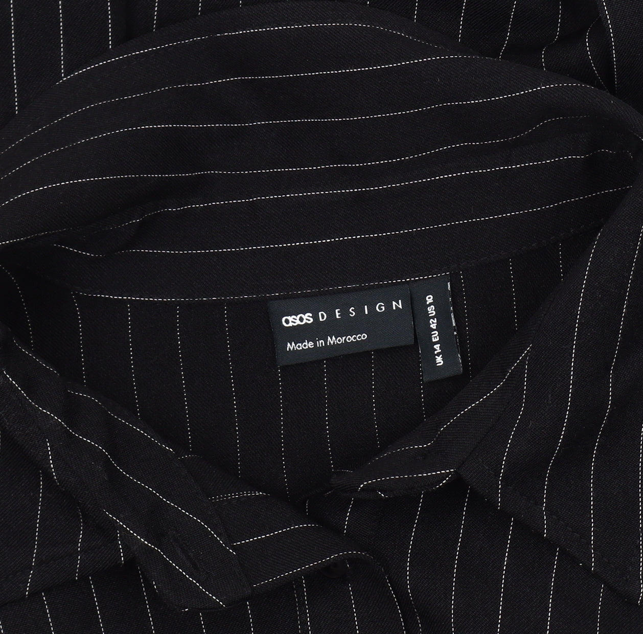 Womens UK Size 14 ASOS DESIGN Black  Button-Up