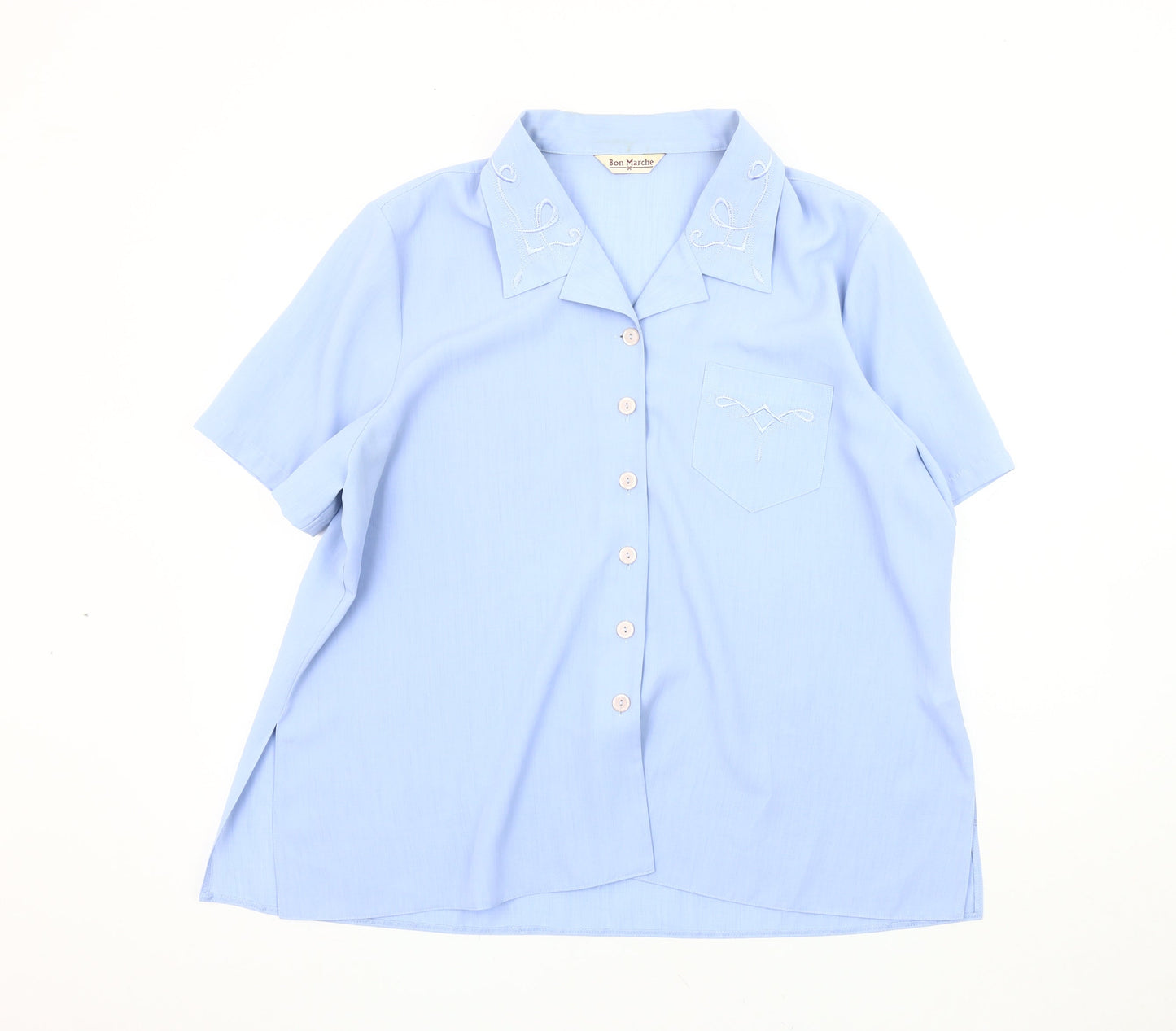 Womens UK Size 22 Bon Marché Blue  Button-Up