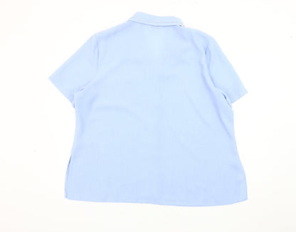 Womens UK Size 22 Bon Marché Blue  Button-Up