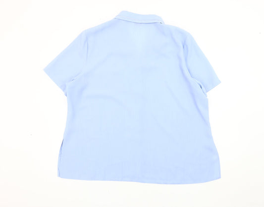 Womens UK Size 22 Bon Marché Blue  Button-Up