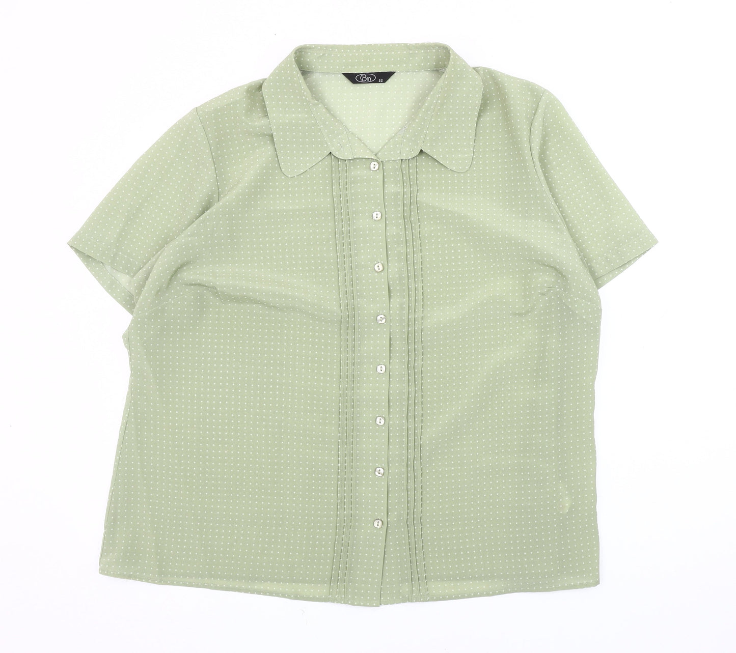Womens UK Size 22 BM Green  Button-Up