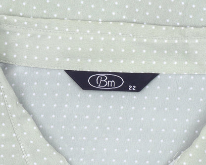 Womens UK Size 22 BM Green  Button-Up