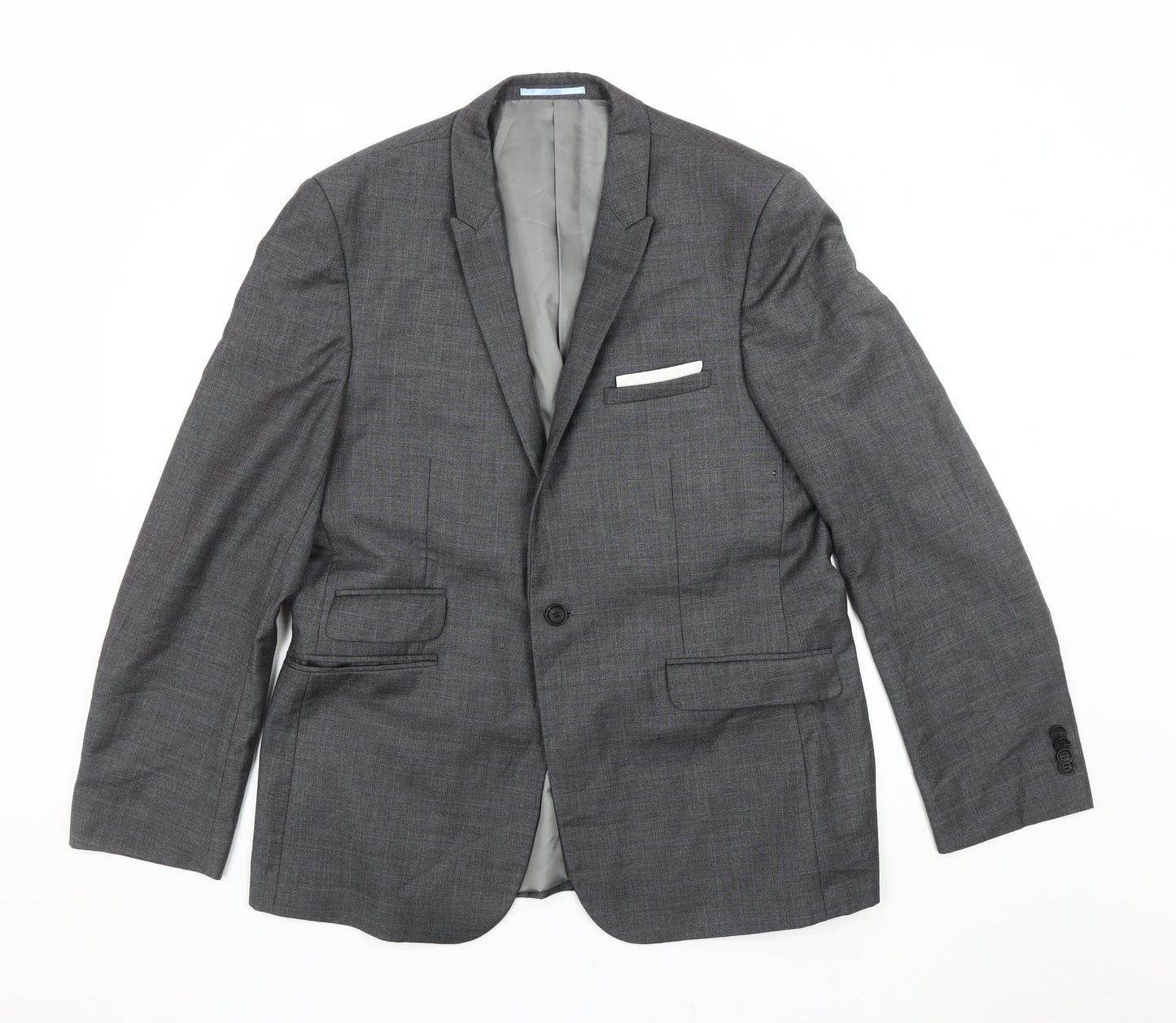Mens UK Size 42 Burton Menswear Regular Grey Suit Jacket