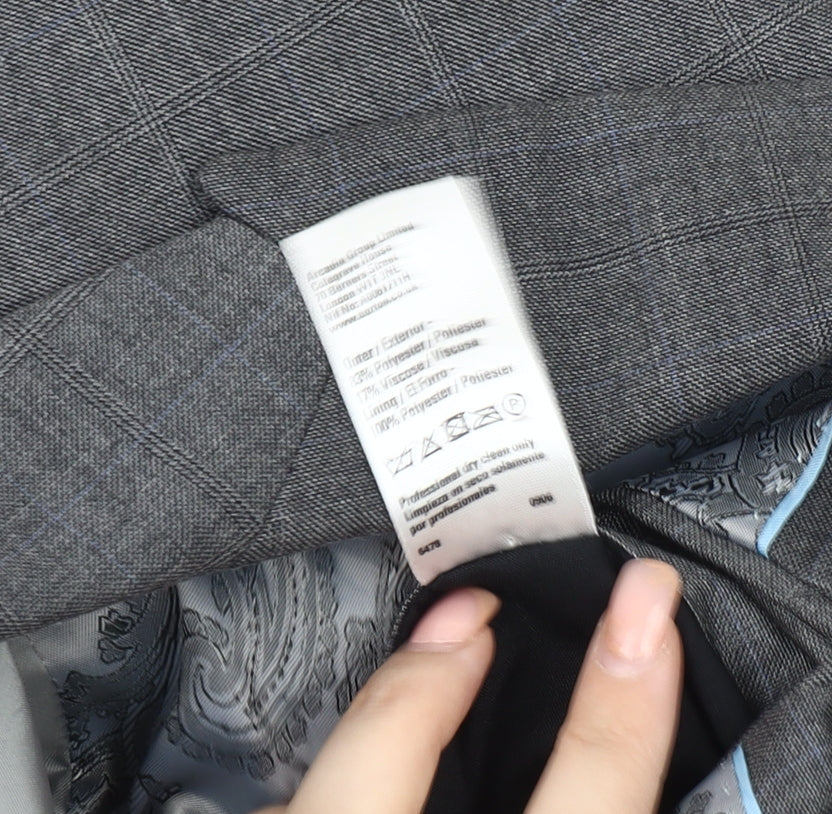 Mens UK Size 42 Burton Menswear Regular Grey Suit Jacket