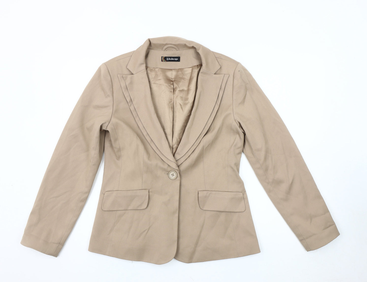 Kaleidoscope Women's Beige Blazer Size 12, Lined, One-Button