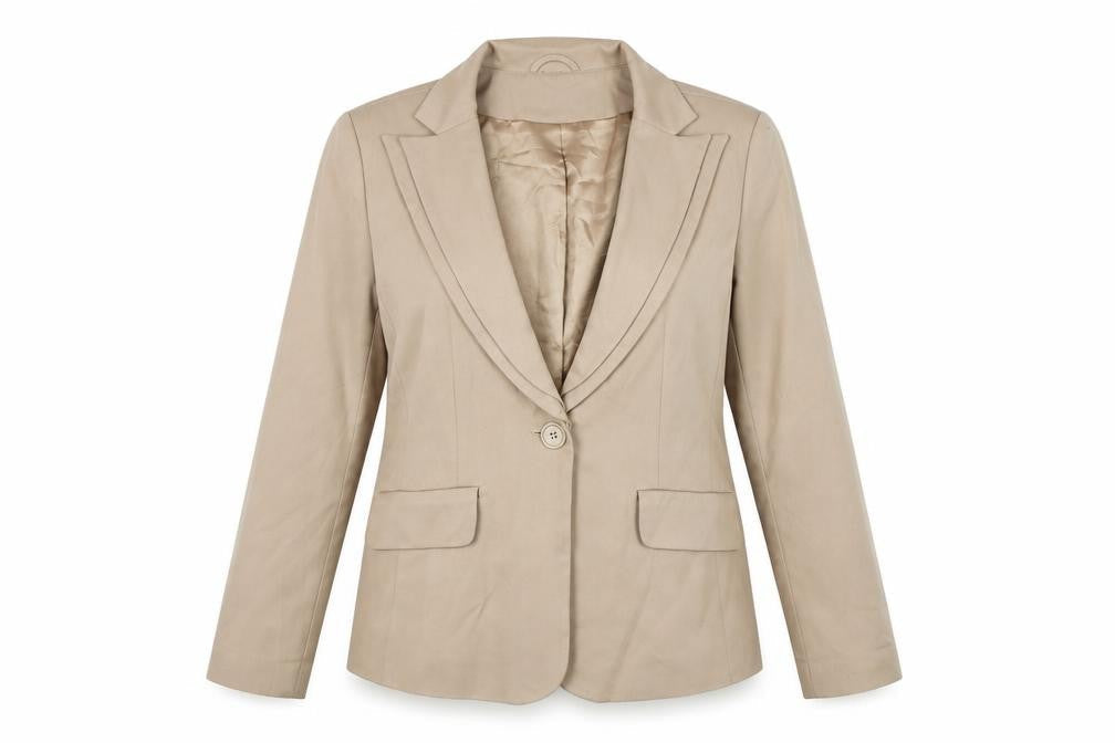 Kaleidoscope Women's Beige Blazer Size 12, Lined, One-Button
