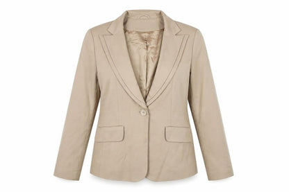 Kaleidoscope Women's Beige Blazer Size 12, Lined, One-Button