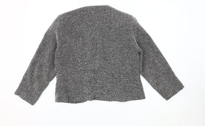 BHS Women's Grey Herringbone Bouclé Blazer Size 12