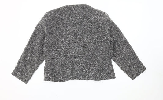 BHS Women's Grey Herringbone Bouclé Blazer Size 12
