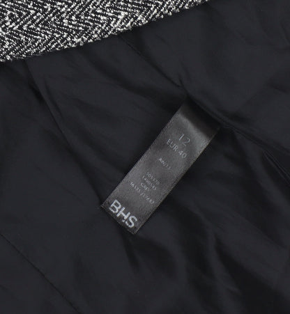 BHS Women's Grey Herringbone Bouclé Blazer Size 12