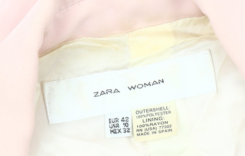 Zara Women Pink Blazer, Size 14, Classic Regular Fit