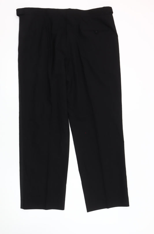 GREENWOODS ELITE Men's Black Wool Trousers Size S