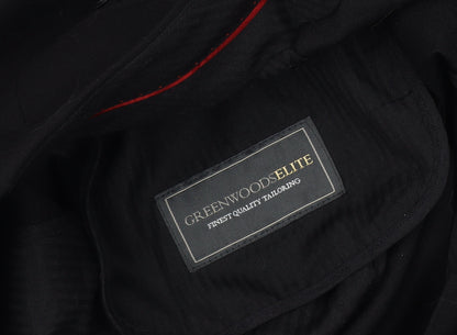 GREENWOODS ELITE Men's Black Wool Trousers Size S