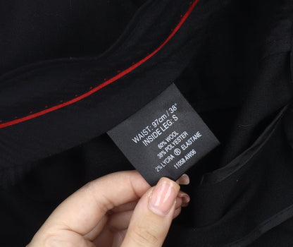 GREENWOODS ELITE Men's Black Wool Trousers Size S