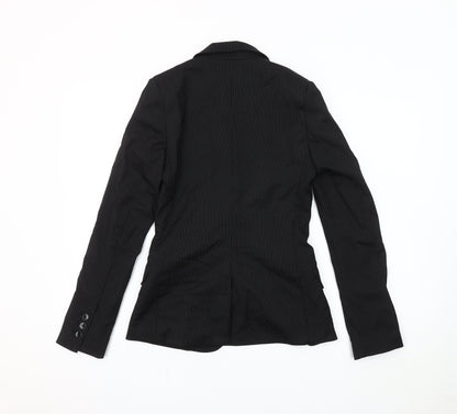 H&M Women's Black Pinstripe Blazer, Size 4