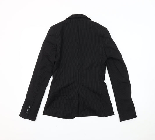H&M Women's Black Pinstripe Blazer, Size 4