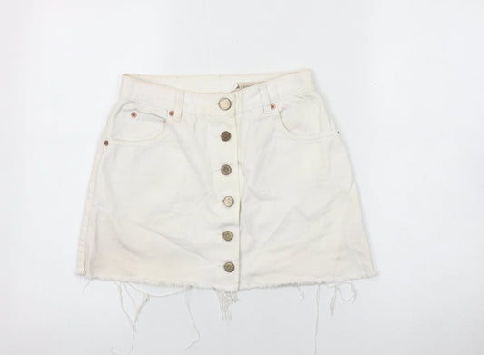 ASOS Women's Ivory Denim Skirt Size 8