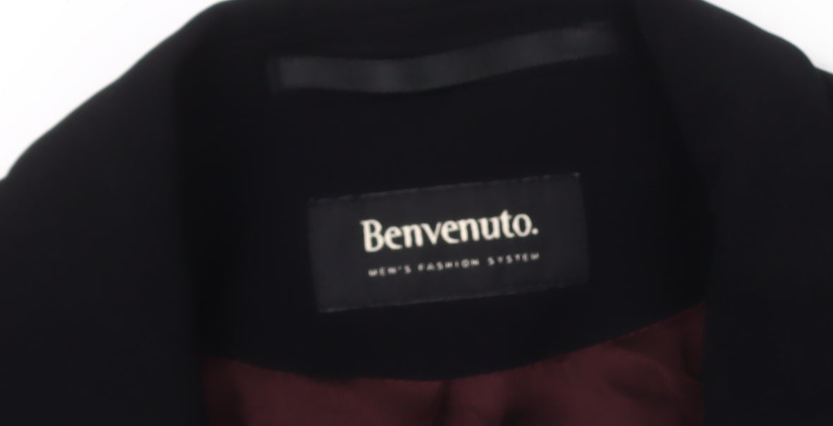 Mens UK Size 38 Benvenuto Regular Black Suit Jacket