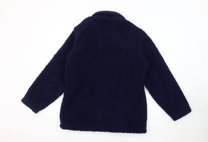 Damart Women's Blue Buttoned Coat - Size 10