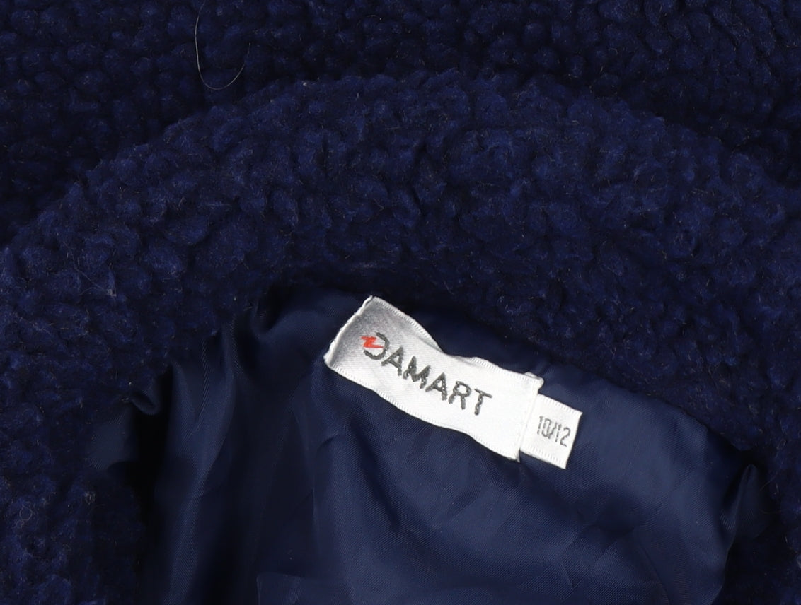 Damart Women's Blue Buttoned Coat - Size 10