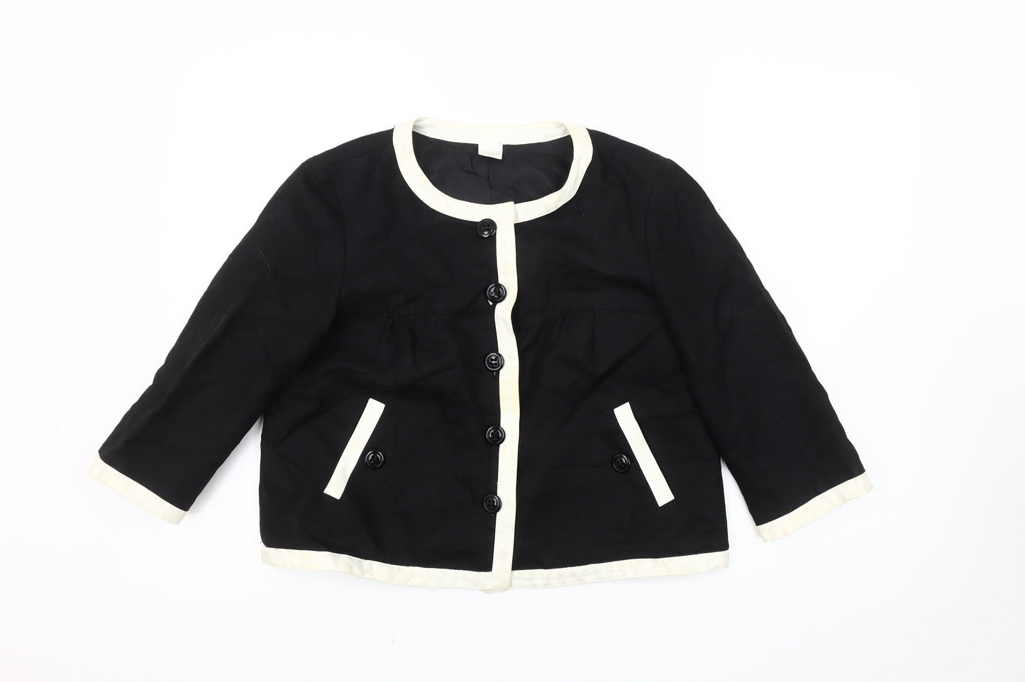 Camaieu Women's Black 3/4 Sleeve Blazer, Size 10