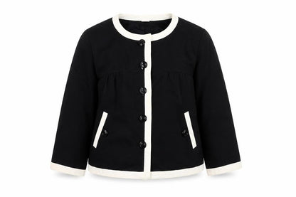 Front view of Camaieu Women's Black 3/4 Sleeve Blazer, size 10