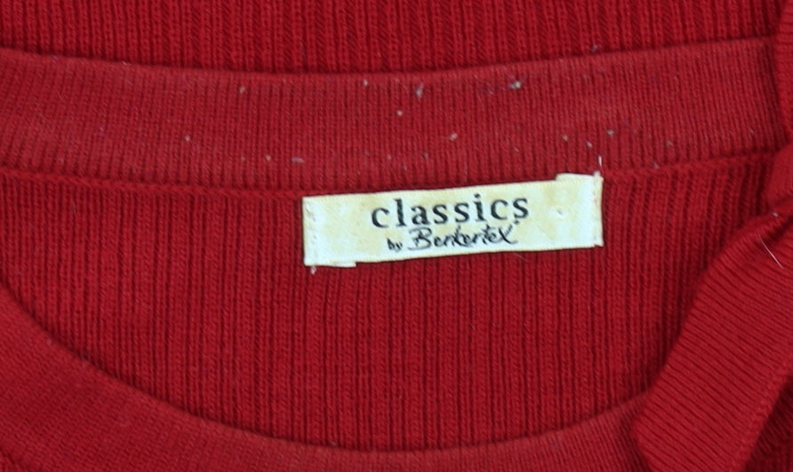 Womens UK Size 10-12 Berkertex Red Pullover Jumper