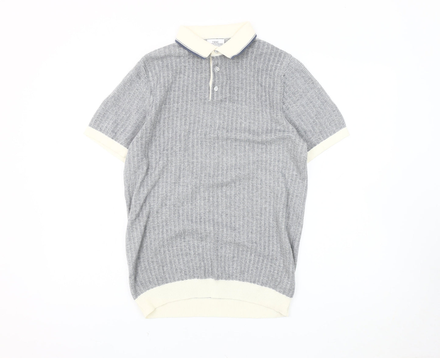 Next Men's Grey Short Sleeve Polo Shirt Size S
