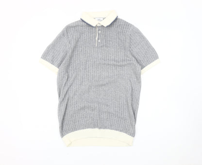 Next Men's Grey Short Sleeve Polo Shirt Size S