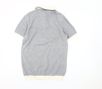 Next Men's Grey Short Sleeve Polo Shirt Size S