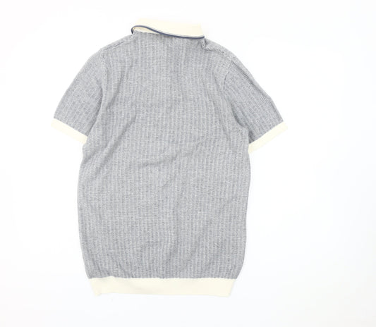 Next Men's Grey Short Sleeve Polo Shirt Size S