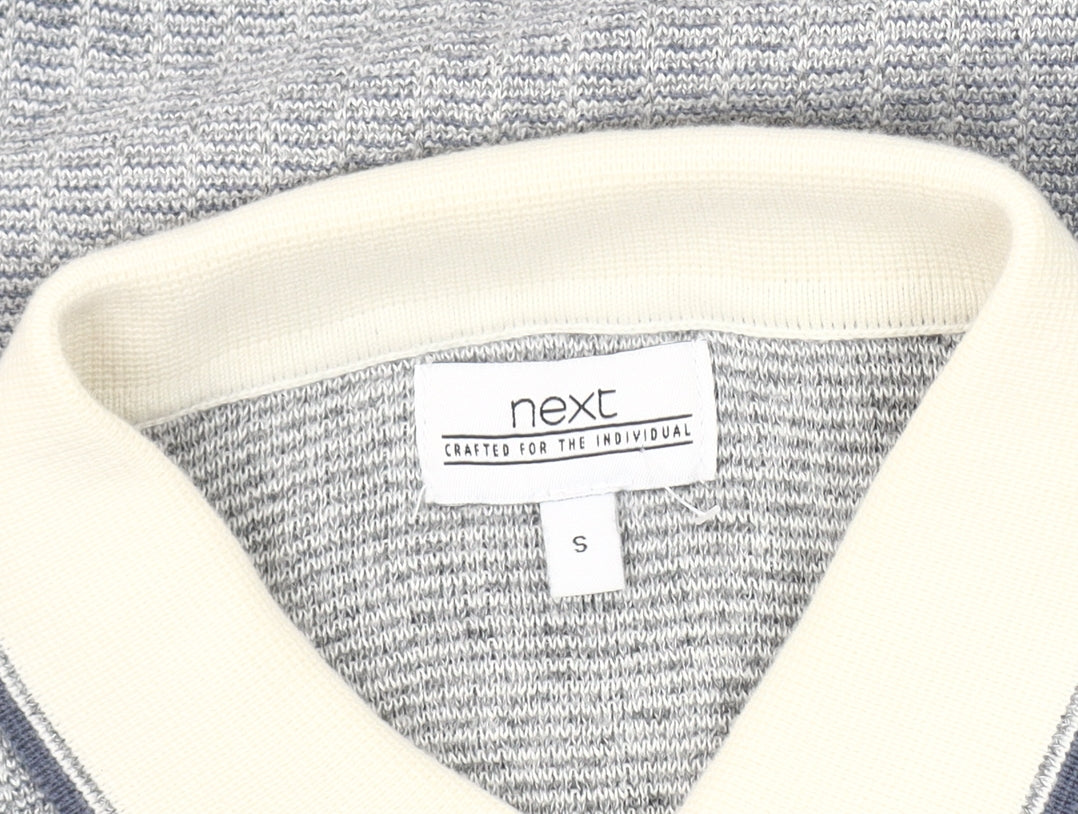 Next Men's Grey Short Sleeve Polo Shirt Size S