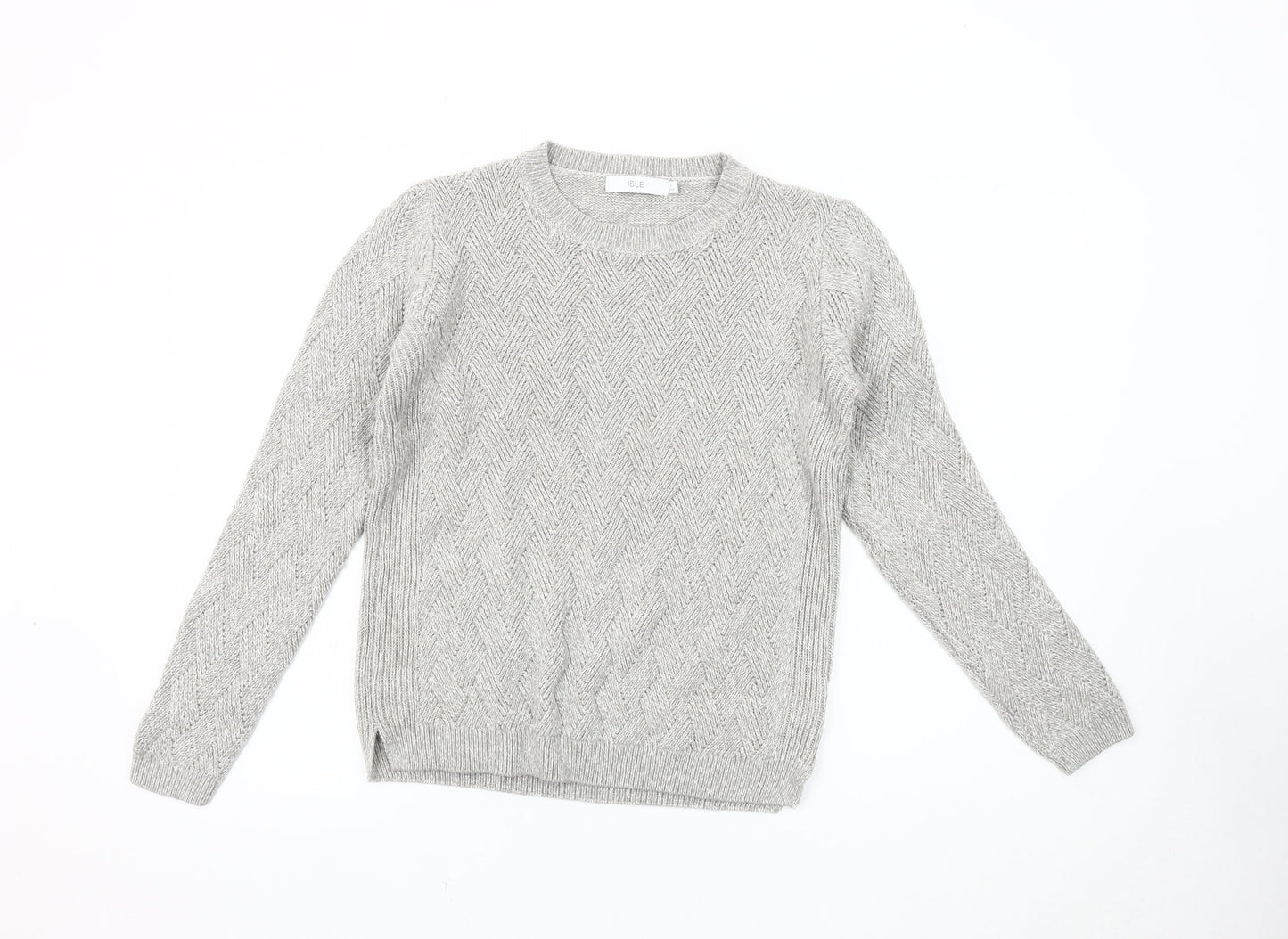 Womens UK Size M ISLE Grey Pullover Jumper