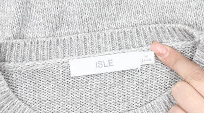 Womens UK Size M ISLE Grey Pullover Jumper