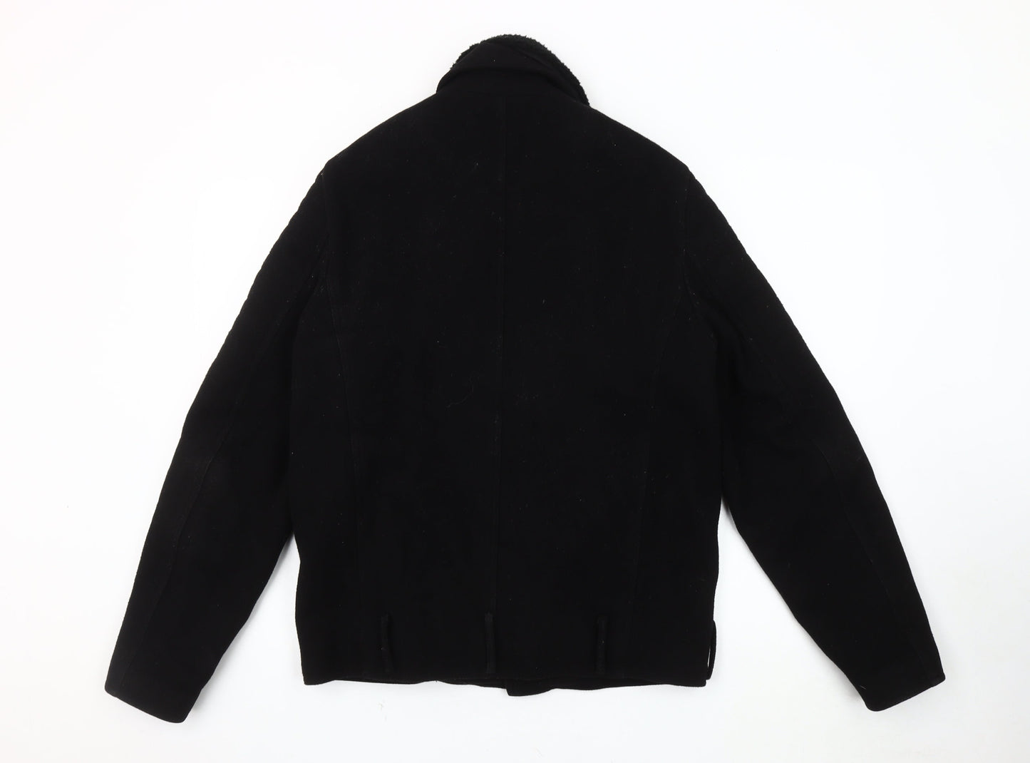 Unisex Adults UK Size S ASOS Black Biker Coat
