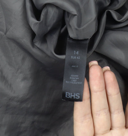 Womens UK Size 14 BHS Grey Basic Coat