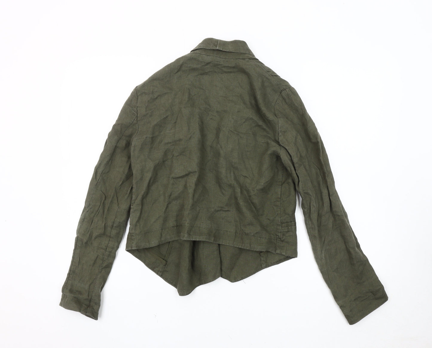 Mango Women's Green Linen Blazer, Size S, Regular Fit