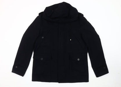 Mens UK Size L River Island Black Parka Coat