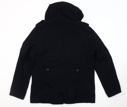 Mens UK Size L River Island Black Parka Coat