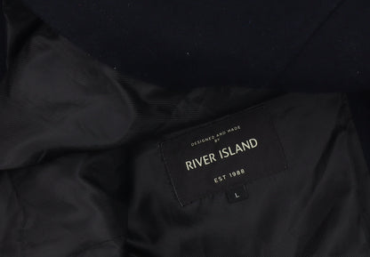 Mens UK Size L River Island Black Parka Coat