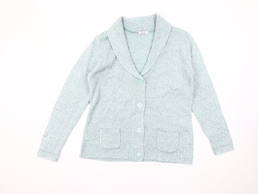 Damart Women's Green Cardigan, Size 10/12, Lightweight Knit