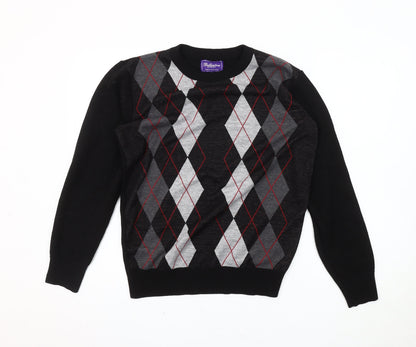 Ballantrae Men's Black Argyle S Pullover Jumper