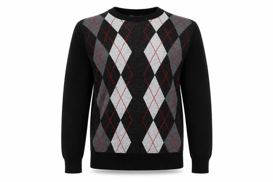Ballantrae Men's Black Argyle S Pullover Jumper