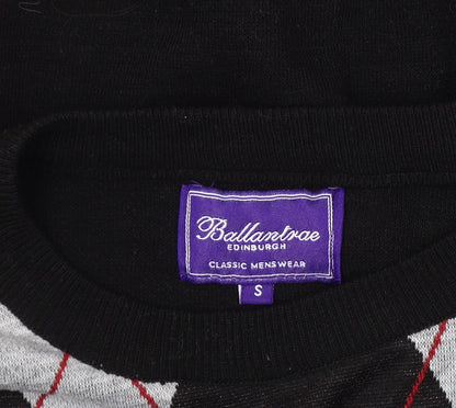 Ballantrae Men's Black Argyle S Pullover Jumper